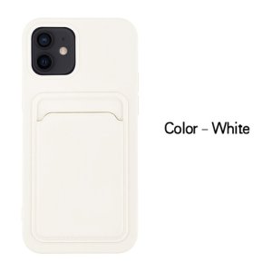 Case For iPhone 13 With Silicone Card Holder White