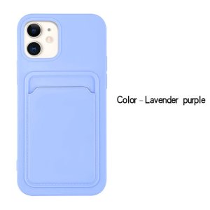 Case For iPhone 12 Pro Max With Silicone Card Holder Lavender