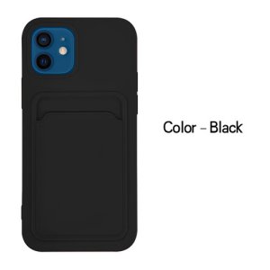 Case For iPhone 13 Pro Silicone Card Holder Black