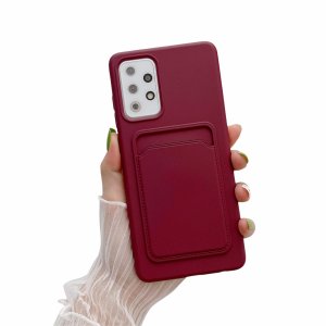 Case For Samsung A22 5G With Card Holder in Plum