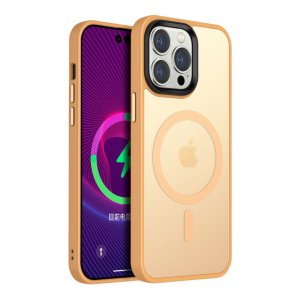 Case For iPhone 14 Plus 15 Plus Brass Smart Charging Silicone Case