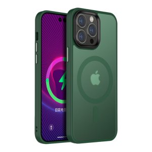 Case For iPhone 14 Plus 15 Plus Cangling Green Smart Charging Silicone Case