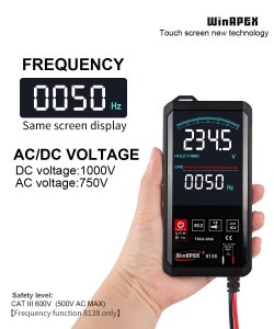 Touch Sensitive Multimeter WinApex ET8138 With Colour Display