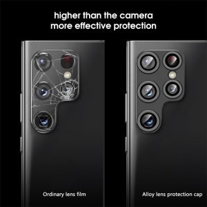 Glass Camera Lens Protector For Samsung S24 Ultra Full Cover Black