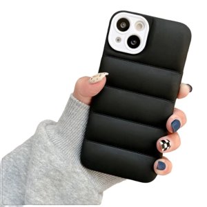 Case For iPhone 13 Pro Max Black Puffer Down Jacket