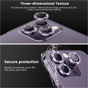 Camera Protectors For iPhone 14 14 Plus A Set of 2 Black Jewelled