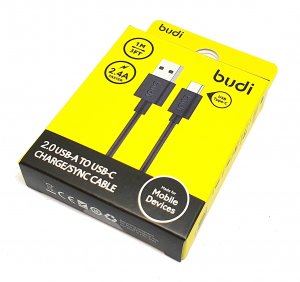 Type C 1M Cable USB Fast Charge Data Black Budi