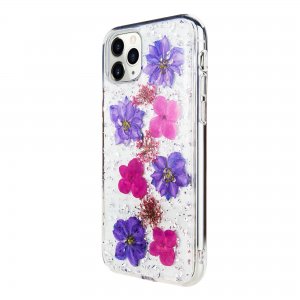 Case For iPhone 11 Pro KDOO Flowers Purple