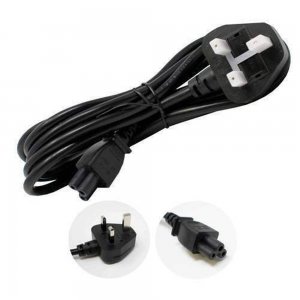 Clover Leaf Cable To UK 3 Pin Mains Power Lead Black 1.8M C5