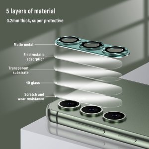 Glass Camera Lens Protector For Samsung S24 Full Cover Silver