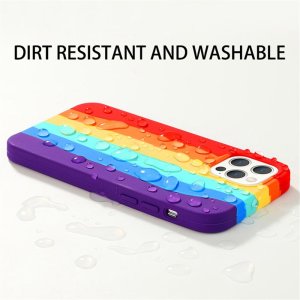 Case For iPhone 13 Pro Max Gay Pride Rainbow Multicoloured Silicone
