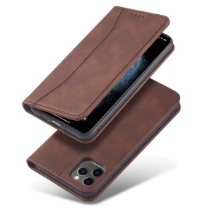 Flip Case For iPhone 15 Pro Leather Multi Card Holder Phone Case Stand in Brown