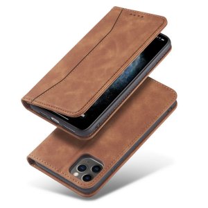 Flip Case For iPhone 15 Pro Leather Multi Card Holder Phone Case Stand in Tan