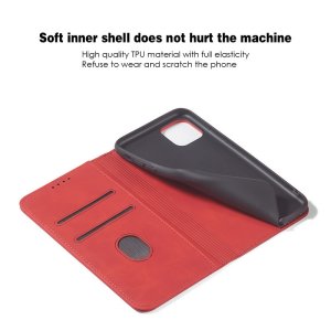 Flip Case For iPhone 15 Pro Leather Multi Card Holder Phone Case Stand in Red
