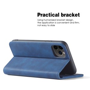 Flip Case For iPhone 15 Pro Max Leather Multi Card Holder Stand in Blue