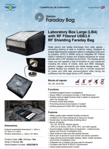 Disklabs Laboratory Box Large (LB4) with RF Filtered USB3.0 - RF Shielding Faraday Bag