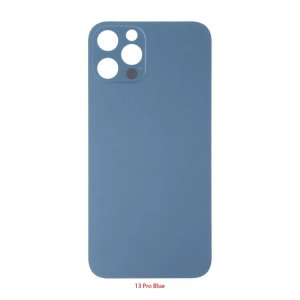 Glass Back For iPhone 13 Pro Plain in Blue