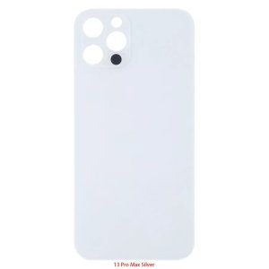 Glass Back For iPhone 13 Pro Max Plain in Silver
