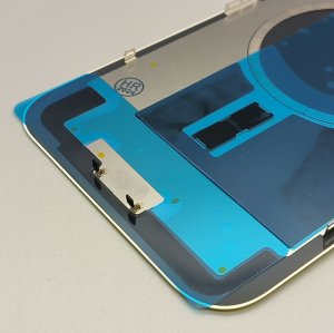 Glass Back For iPhone 14 Plus Yellow Battery Door Camera Lens Bezel Magnetism Ring + Metal Plate Plain Without Logo