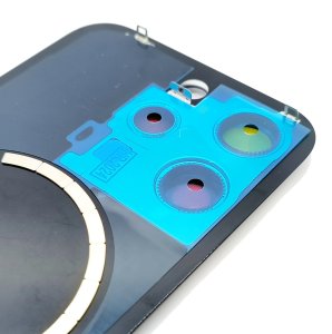 Glass Back For iPhone 15 Pro Blue Titanium Battery Door Camera Lens  Bezel Magnetism Ring + Metal Plate Plain Without Logo