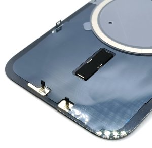 Glass Back For iPhone 15 Pro Natural Titanium Battery Door Camera Lens Bezel Magnetism Ring + Metal Plate Plain Without Logo