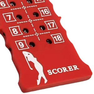 Portable 18-Hole Golf Scorecard Score Counter Red