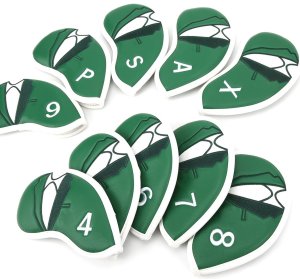 Golf Club Iron Head Covers Protector Headcover Set Green Jacket 10 Pcs