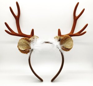 Reindeer Antlers Headband for Christmas Festive Brown