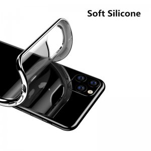 Case For iPhone 11 Pro Clear Silicone With Silver Edge
