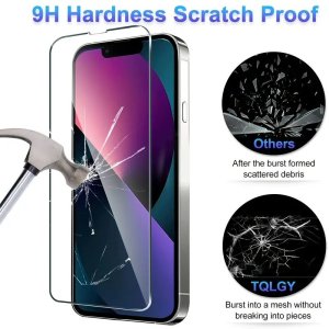 Screen Protectors For iPhone 14 13 13 Pro Triple Pack 3 x Full Cover