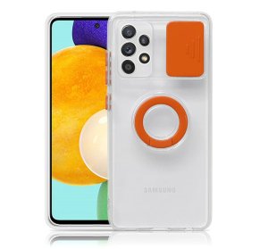 Case For Samsung A22 A226B 5G Orange With Camera Protection Hand Ring
