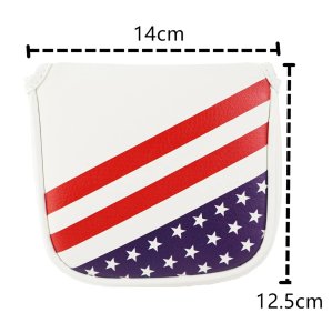 PU Leather USA Flag Golf Square Mallet Putter Club Cover Headcover