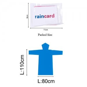 Pocket Poncho Rain Cards Pack of 5 Emergency Disposable For Your Wallet