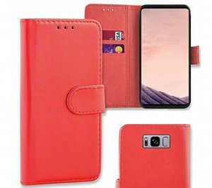 Case For Samsung S21 S30 Luxury PU Leather Flip Wallet Red
