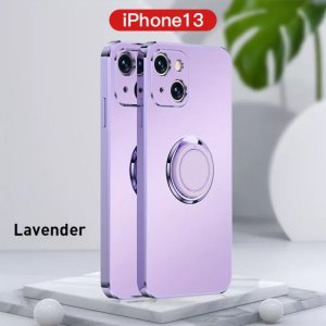 Case For iPhone 13 Pro in Lavender Luxury Plating Magnetic Car Ring