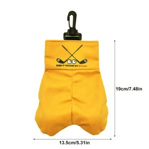 Golf Tee and Ball Holder with Carabiner Hook Holder Clasp in Yellow