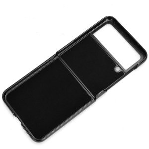 Case For Samsung Z Flip 4 Black Ultra Thin PU Leather Protection Cover