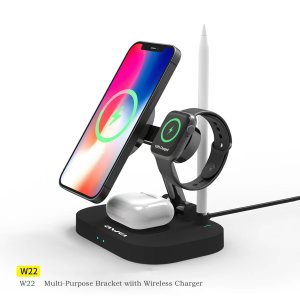 AWEI W22 4-in1 Wireless Charger For Phone Watch Pods Pencil 15W Fast Charge