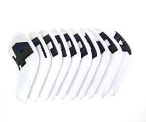Golf Club Headcovers Irons Set 10 Pcs Iron Head Covers White With Black Numbers