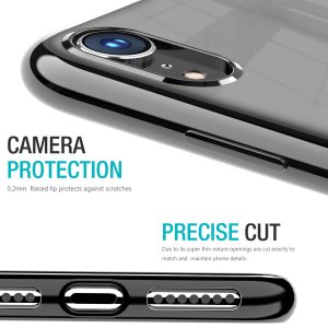 Case For iPhone X Xs Clear Silicone With Black Edge