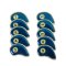 Leather Golf Club Headcovers Irons Set 10 Pcs Club Iron Head Covers in Blue