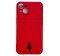 Silicone Card Holder Protection Case For iPhone 15 in Red
