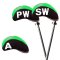 Golf Club Iron Head Covers Protector Headcover with window Set in green 10 Pcs