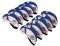 Golf Club Iron Head Covers Protector Headcover Set British in Blue 10 Pcs