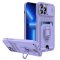Case For iPhone 13 Pro Purple with Magnetic Ring Holder Camera Shield