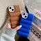 For iPhone 13 Pro Max Blue Puffer Down Jacket Phone Case