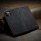 Flip Case For iPhone 13 Pro Wallet in Black Handmade Leather Magnetic Flip