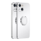 Case For iPhone 13 Pro in White Luxury Plating Magnetic Car Ring