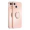 Case For iPhone 13 Pro in Pink Luxury Plating Magnetic Car Ring