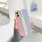 Case For iPhone 12 Mini Liquid Silicone Cover Rainbow Brighton Rock
